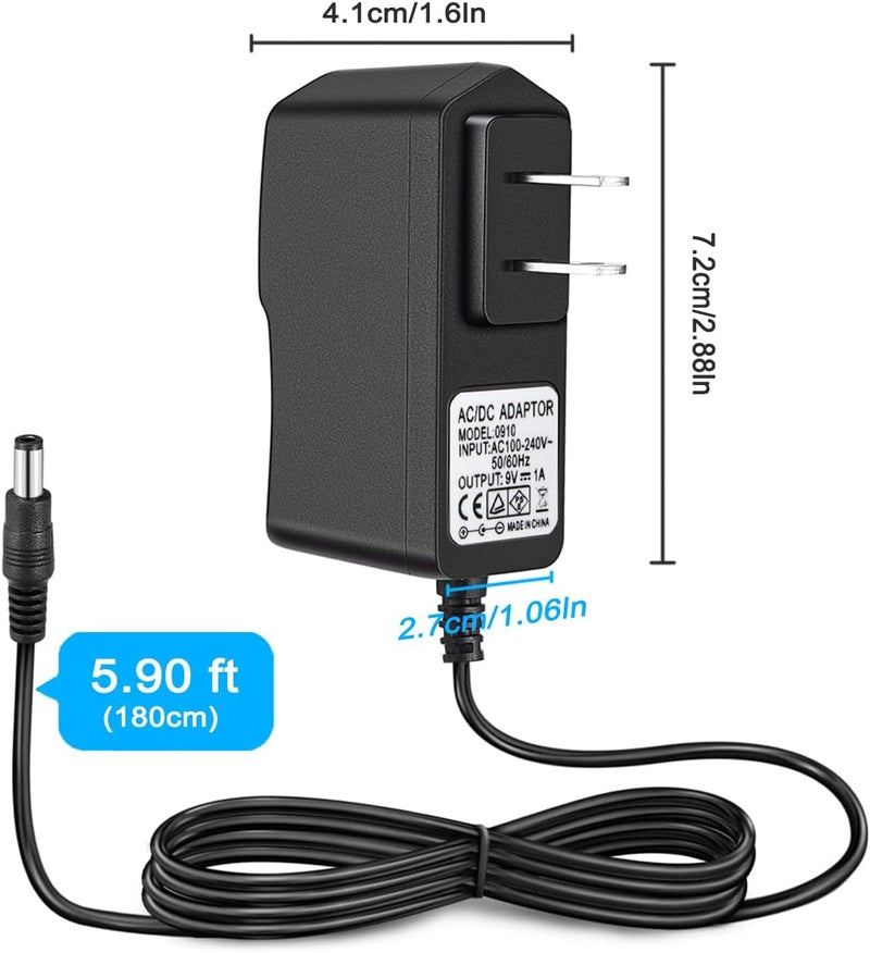 Azor Guitar Effect Pedal Power Supply Adapter,AC DC 9V Power Cord Fit for 9V1A Guitar Effects Pedal,Keyboard Center Negative - Image 4